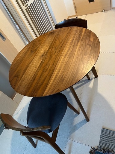 丸テーブル ダイニングテーブルセット 3点