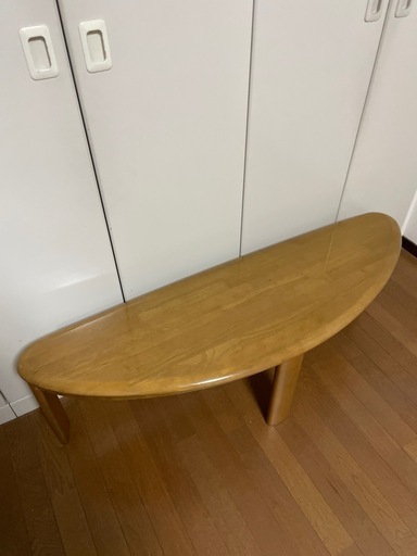 karimoku カリモク 変形 テーブル 半円 ローテーブル 3本脚