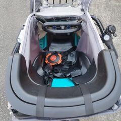 【新品同様】YAMAHA PAS Babby un SP PA20BSPR 2023年 バッテリー15.4Ah マットグレイッシュベージュ ヤマハ フロントチャイルドシート レインカバー付 電動アシスト自転車 パス バビー アンの画像