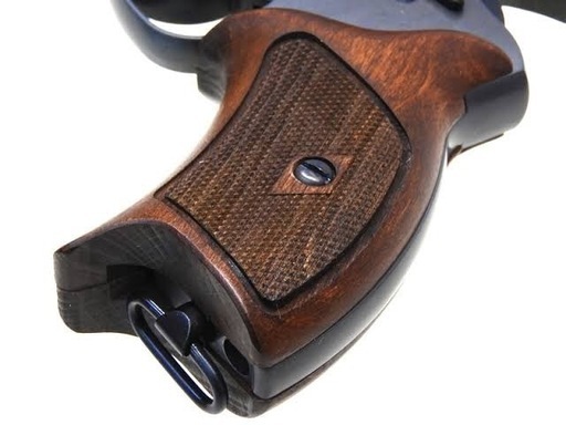 新品］マルシン ポリスリボルバー 木製グリップ ハーフチェッカー(茶