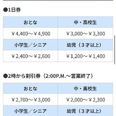 大磯ロングビーチ　入場引換券1〜4枚まで対応可能の画像