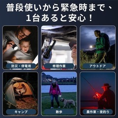 懐中電灯 ハンドヘルドトーチ LED白色と赤色作業灯 Type-C充電式の画像