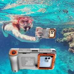 潜水用ケース iphone 水中撮影 防水ケース スマホ用 水中撮影 IPX8標準防水レベル水深さ15mまで潜水 排気機能 の画像