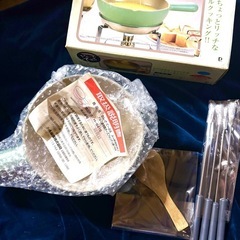 【チーズフォンデュ鍋セットアルミ鋳物製チーズフォンデュ鍋】★美品★の画像