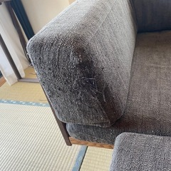 デザイナーズローソファ（オットマン付き）の画像