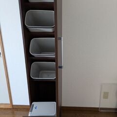 分別ごみ箱　ブラウンの画像