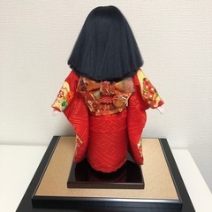元賀章介作 10号(尺二) 着尺 別染め 流水に花 京友禅 市松人形 越前塗台の画像