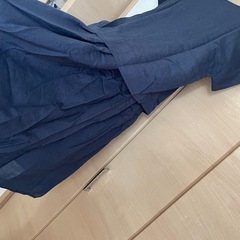 ネイビー　半袖　Ｍ　ワンピース　膝丈　フレアスカートの画像