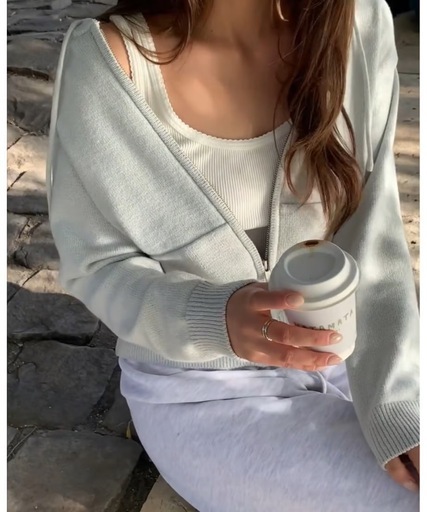 新品 韓国 人気ブランド riette / Rhode knit zipup パーカー リエット ounce liter