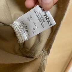 ノーカラー　バンドカラー　長袖シャツ　ベージュＭの画像