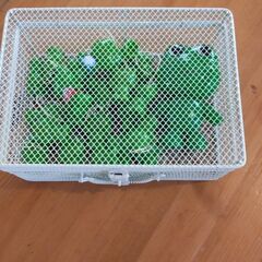 カエルがいっぱい かご付きの画像