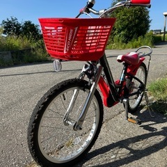 子供用　ブリヂストン　自転車　赤黒の画像