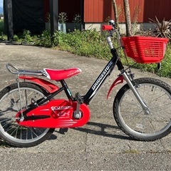 子供用　ブリヂストン　自転車　赤黒の画像
