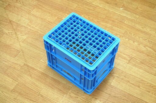 森永乳業ロゴ コンテナボックス 幅34×奥行26.5×高さ27cm ブルー