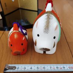 昭峰作　干支置物　兼　土鈴　猪　イノシシの画像