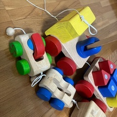 木製 マグネットブロック＆クレーンカーセット 知育玩具 中古の画像