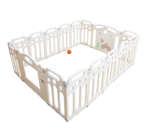 BabyGoo 遊べて楽しい 窓付き ベビーサークル＋プレイマット 