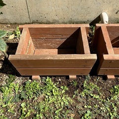 木製 植木鉢2個セットの画像