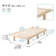 【9/15(月)までの期間限定出品】すのこベッドフレームの画像