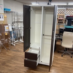 ジモティー限定価格！S725 ⭐ マルミツ ワードローブ クローゼット ミラー付き 幅79.9cm USEDの画像