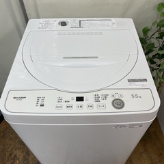 R304 ☀️ ジモティー限定特別価格！ 2024年製の高年式♪ SHARP 洗濯機 （洗濯5.5㎏) ES-GE5H ⭐ 動作確認済 ⭐ クリーニング済の画像