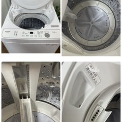R304 ☀️ ジモティー限定特別価格！ 2024年製の高年式♪ SHARP 洗濯機 （洗濯5.5㎏) ES-GE5H ⭐ 動作確認済 ⭐ クリーニング済の画像