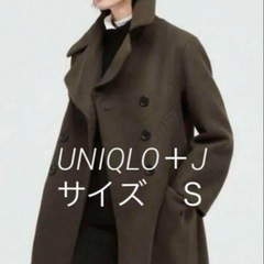 UNIQLO + J オリーブブラウン ピーコート Sサイズの画像