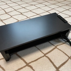 ほぼ新品★モニター台 コンセント付き パソコン台 机上 キーボード収納 プリンター台 二段 54cm 机上整理 机上台 ラックの画像