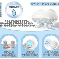 電動頭皮ブラシ 乾湿両用 振動 全身 頭皮ブラシ 回転方向/スピード調整可能の画像