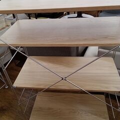 ★リユースのサカイ水戸店★無印良品ステンレスユニットシェルフ木目H120×D39.5×W84クリーニング済みMT5395の画像