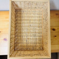 無印良品 重なるブリ材長方形バスケット 中 幅37×奥行26×高さ16cmの画像