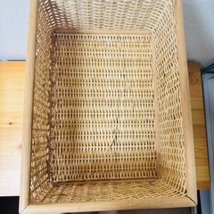 無印良品 重なるブリ材長方形バスケット 中 幅37×奥行26×高さ16cmの画像