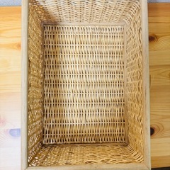 無印良品 重なるブリ材長方形バスケット 中 幅37×奥行26×高さ16cmの画像
