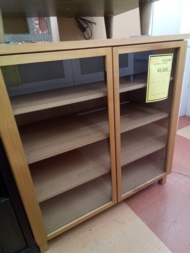 ★限定SALE20%OFF★《尼崎市/リサイクルショップドリーム次屋店》ガラス扉キャビネット　無印良品