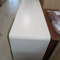リユースのサカイ栃木店★ジモティ割あり★  収納棚 アイボリー×モスグリーン W120×D35×H78.2 クリーニング済み TC10573の画像