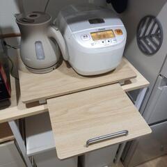 キッチンカウンター＆追加引出＆冷蔵庫上ラックの画像
