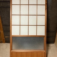 昭和型板ガラス入り障子90cm巾2枚の画像