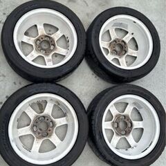 (物々交換可)RAYS TE37 ホワイト 15インチ 4本タイヤセットの画像