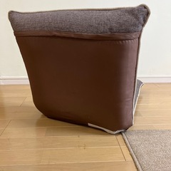 リクライニング 座椅子 ブラウン 布製の画像