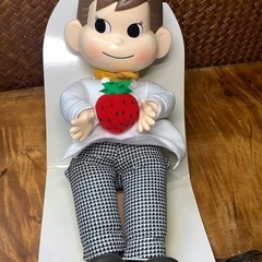 【昭和レトロ】配送可能　不二家 FUJIYA ポコちゃん シェフポコ おすわり人形 袋入り 袋付 高さ約22cm 企業キャラクター アンティークの画像
