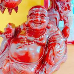 布袋様 木彫りの置物 縁起物 骨董品 木製 【こちらは店舗です。浜村鹿野温泉ICから3分 買取本舗 宮本リサイクル 営業時間9～19時 定休日水曜のみ←連絡できませんm(_ _)m】の画像