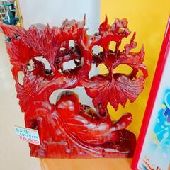 布袋様 木彫りの置物 縁起物 骨董品 木製 【こちらは店舗です。浜村鹿野温泉ICから3分 買取本舗 宮本リサイクル 営業時間9～19時 定休日水曜のみ←連絡できませんm(_ _)m】の画像