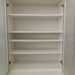 ★リユースのサカイ千葉中央店★期間限定割引有 高橋木工所 フローラⅡ レンジボード　ホワイト H247×D45×W81 クリーニング済み TC4495           　の画像