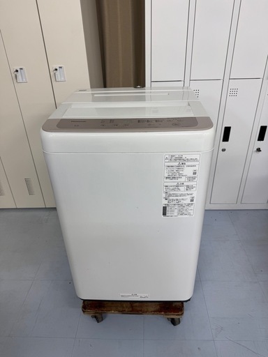 パナソニック 全自動洗濯機 6kg ニュアンスベージュ NA-F60B1 2022年製　ビッグウェーブ洗浄 No2990