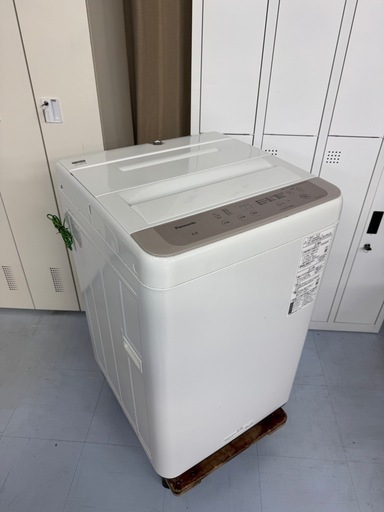 パナソニック 全自動洗濯機 6kg ニュアンスベージュ NA-F60B1 2022年製　ビッグウェーブ洗浄 No2990