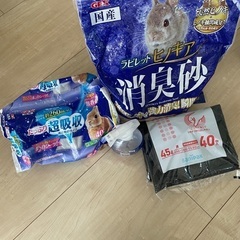 うさぎ お世話グッズ（キャリーバッグ、トイレ消耗品）の画像