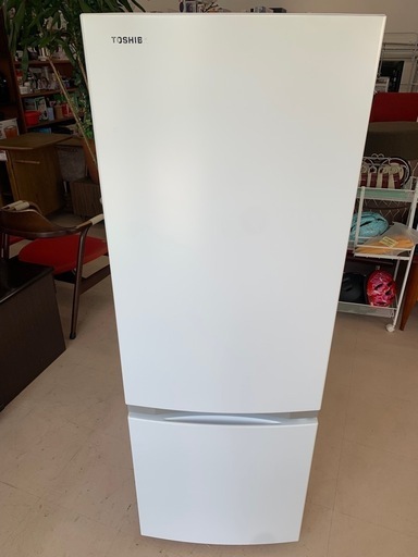 美原店 2020年製★美品 中古★東芝 170L「3段ガラス棚＆3段ドアポケット!!」耐熱ボード採用!!2ドア 冷蔵庫【GR-R17B