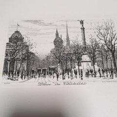 小さなエッチング画フランスの風景の画像