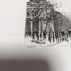 小さなエッチング画フランスの風景の画像