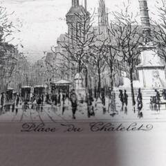 小さなエッチング画フランスの風景の画像